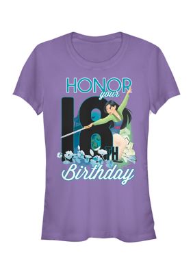 Disney Princess Women's Mulan Eighteen Birthday Graphic T-Shirt, Purple, XL