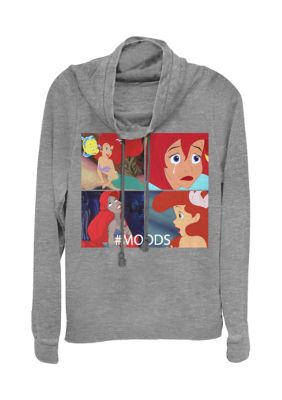 Disney Princess Women's Ariel Moods Pullover Graphic T-Shirt, Gray, XL