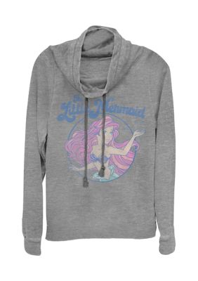 Disney Women's FADED ARIEL Pullover Graphic T-Shirt, Gray, XL