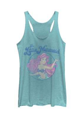 Disney Women's FADED ARIEL Graphic Tank Top, Blue, XSmall