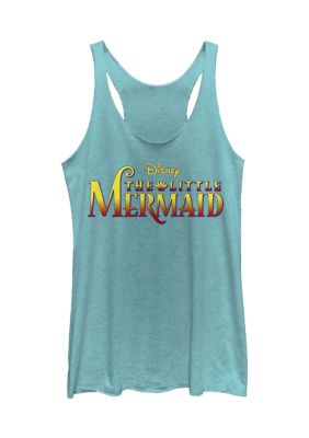 Disney Women's Little Mermaid Logo Graphic Tank Top, Blue, XSmall