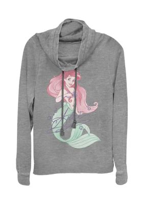 Disney Women's Signed Ariel Pullover Graphic T-Shirt, Gray, XXL
