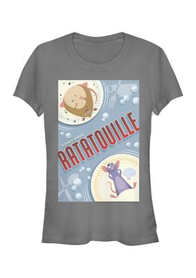 Disney Pixar Women's Rat Plated Poster Graphic T-Shirt, Grey, Small