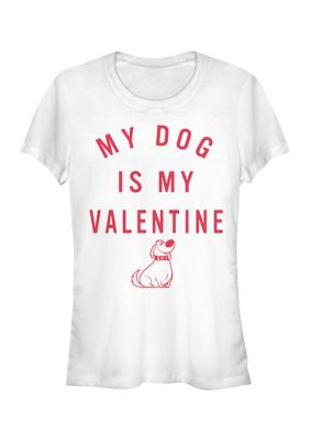 Disney Pixar Women's Valentine Dug Graphic T-Shirt, White, XXL