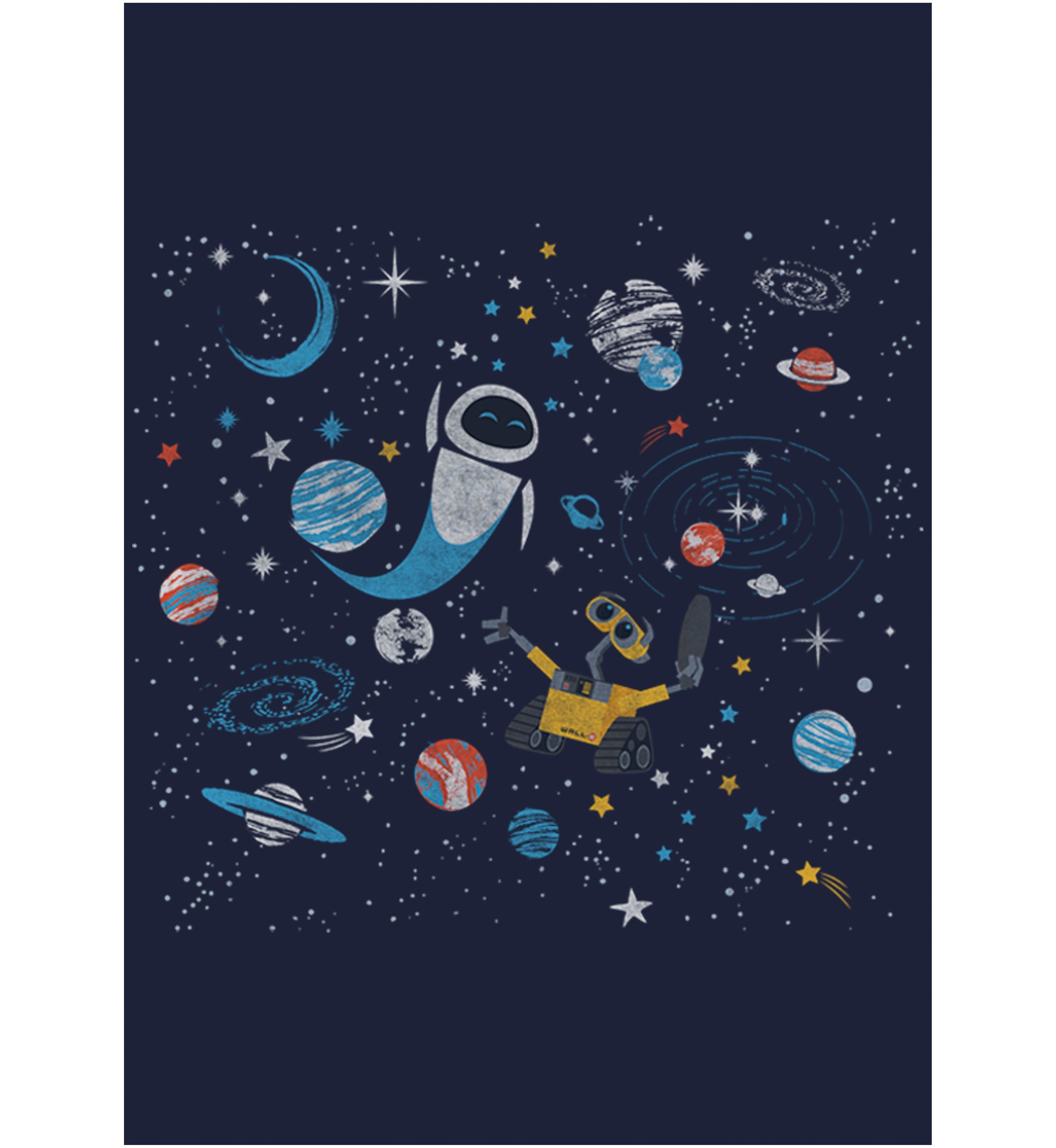 WALL E GALAXY Pullover Graphic T-Shirt