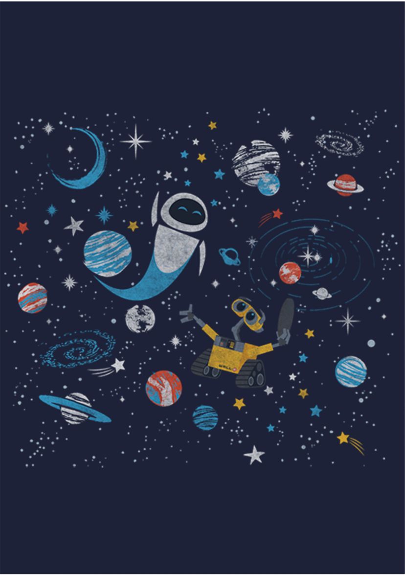 WALL E GALAXY Pullover Graphic T-Shirt