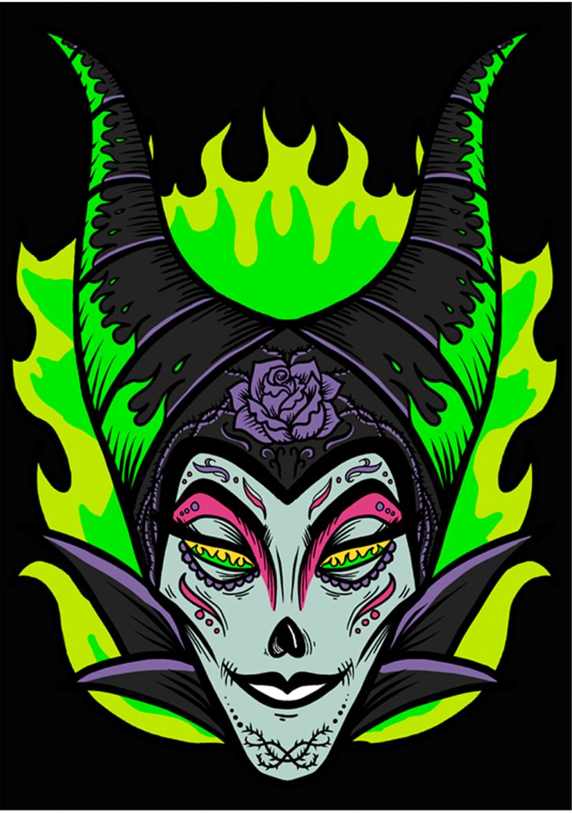 Maleficent Sugar Skull Pullover Graphic T-Shirt