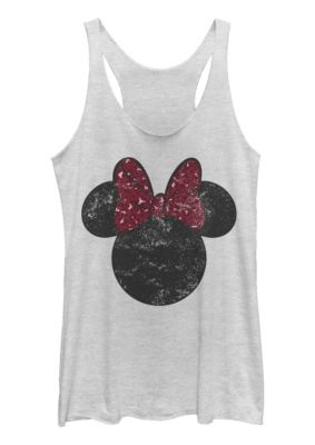 Disney Women's Minnie Leopard Bow Graphic Tank Top