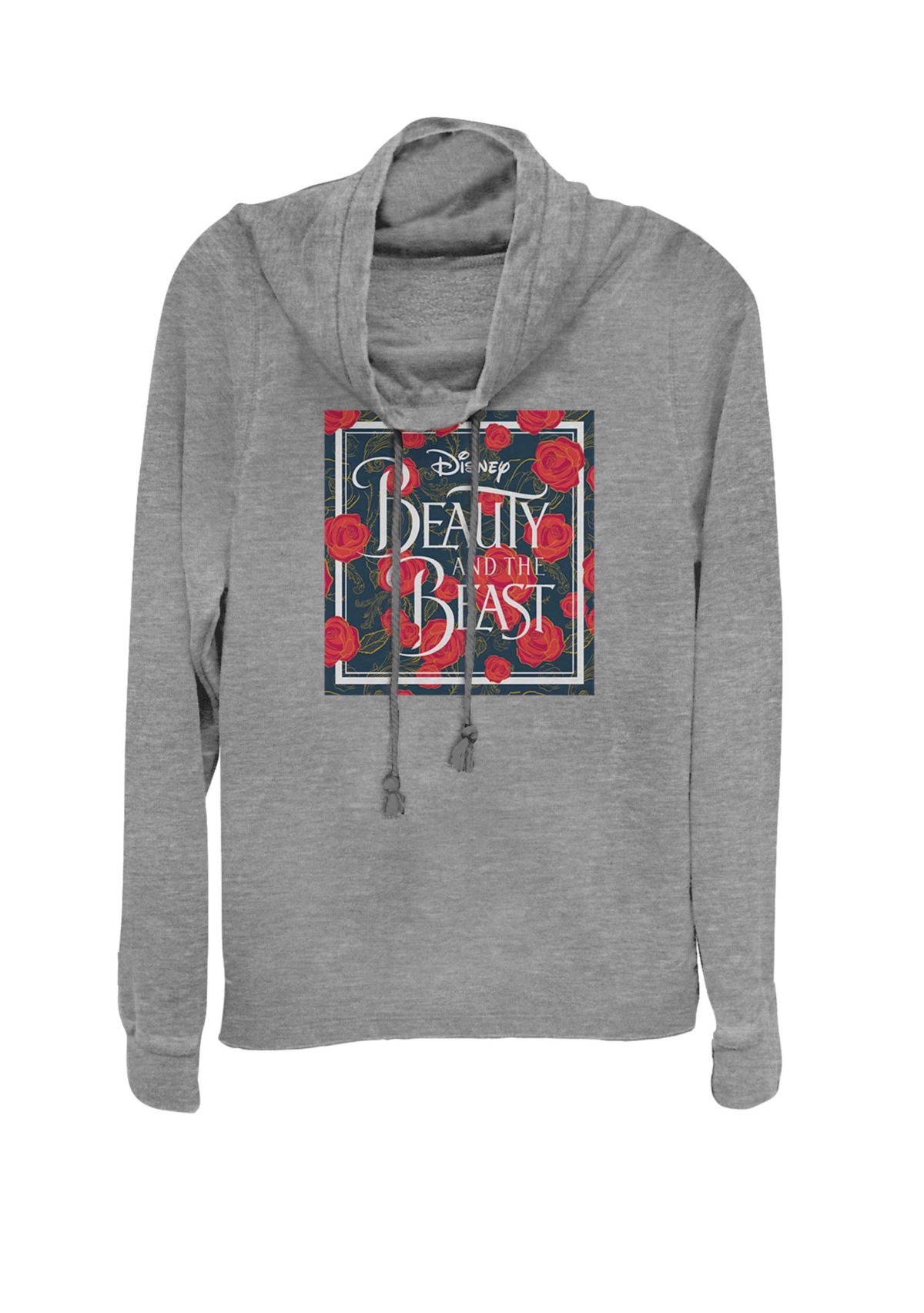 Beauty And The Beast Rose Patterned Box Cowl Neck Pullover