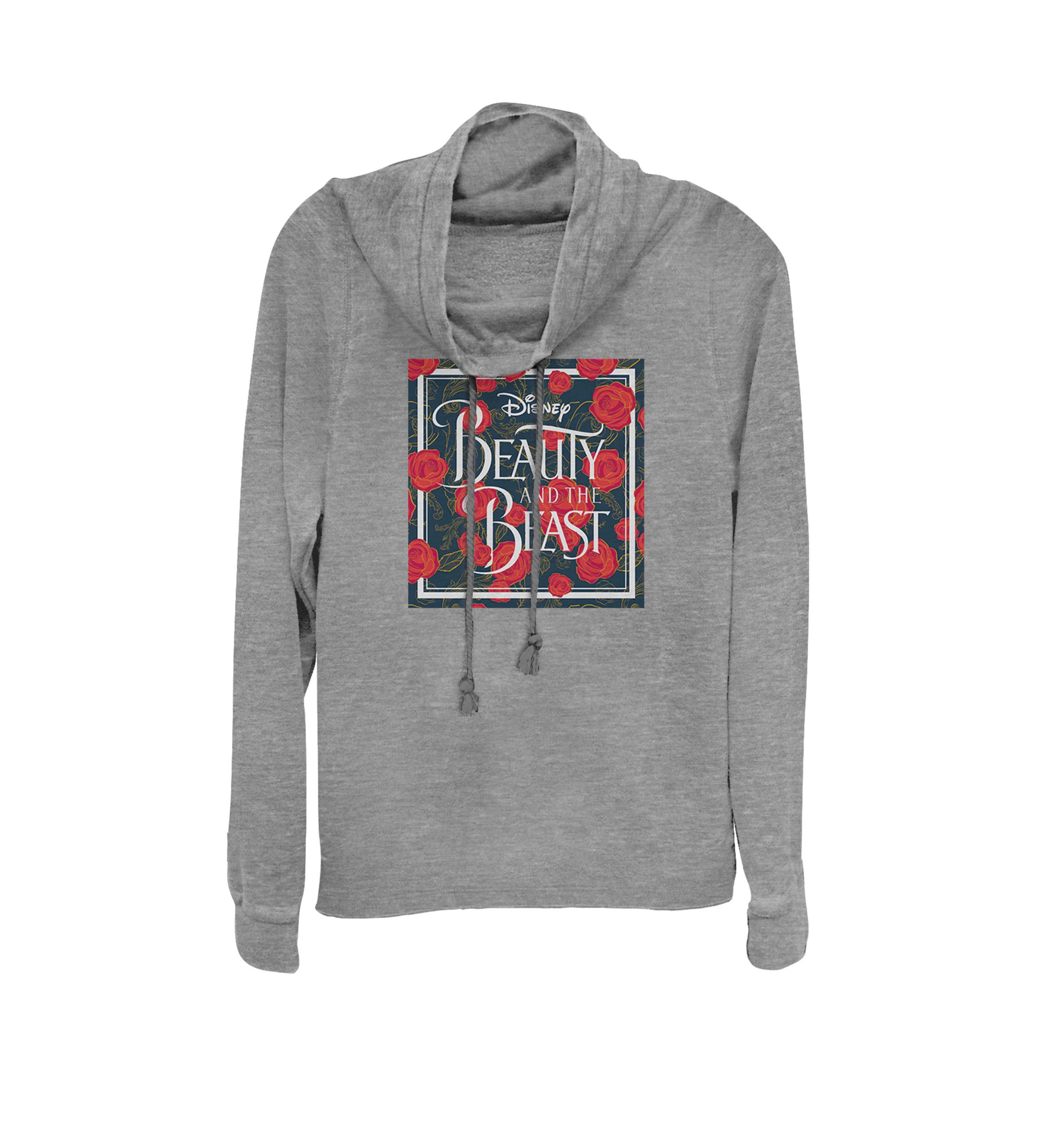 Beauty And The Beast Rose Patterned Box Cowl Neck Pullover