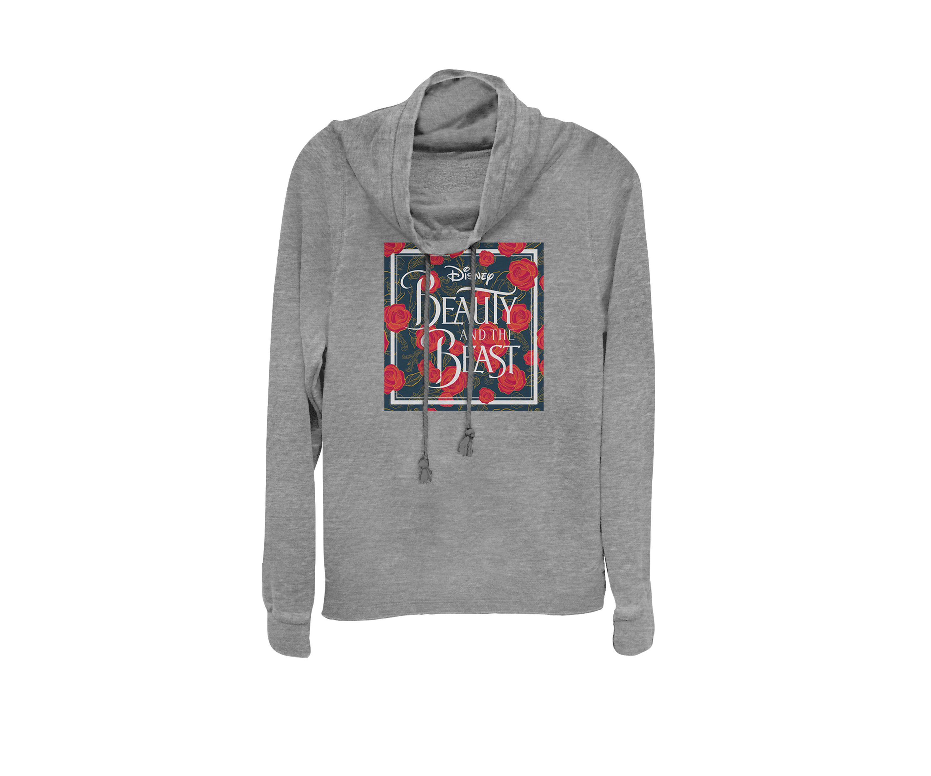 Beauty And The Beast Rose Patterned Box Cowl Neck Pullover