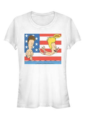 MTV Women's Merica Graphic T-Shirt, White, Large