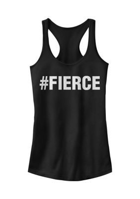 Chin-Up Women's Juniors' Fierce Tank Top, Black, Small