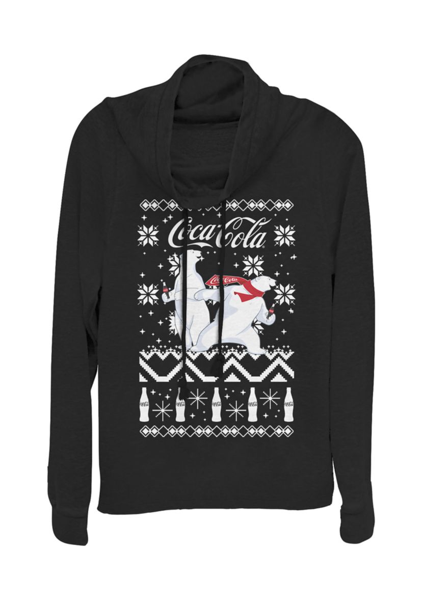 Juniors Bear Slide Pullover Graphic Top