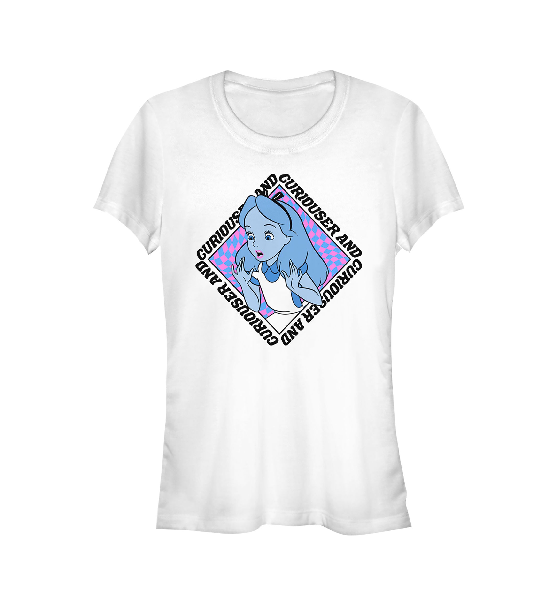 Juniors Licensed Disney Alice Face T-Shirt