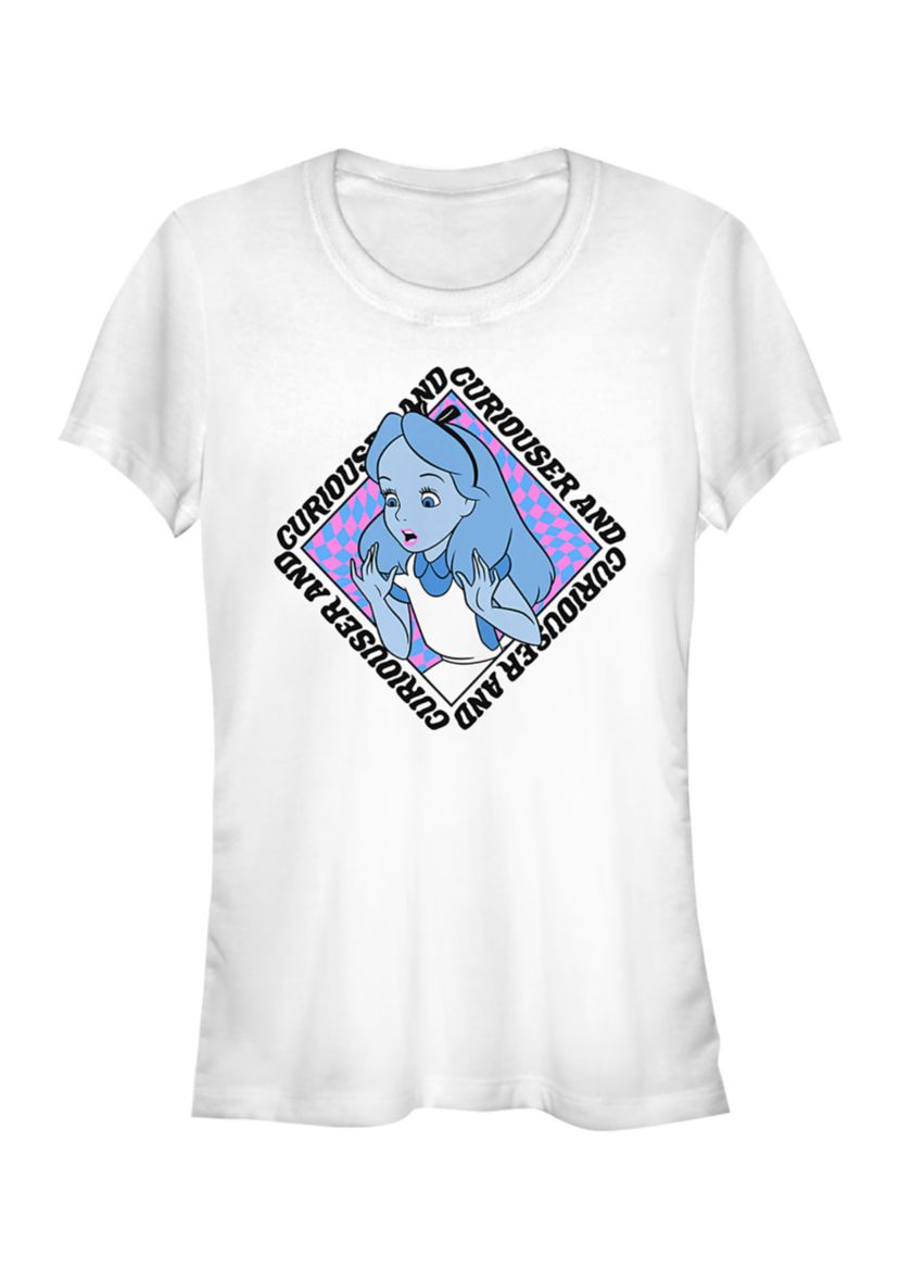 Juniors Licensed Disney Alice Face T-Shirt
