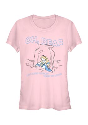 Women's Junior's Officially Licensed Disney Alice in Wonderland Tank Top, Pink, Medium