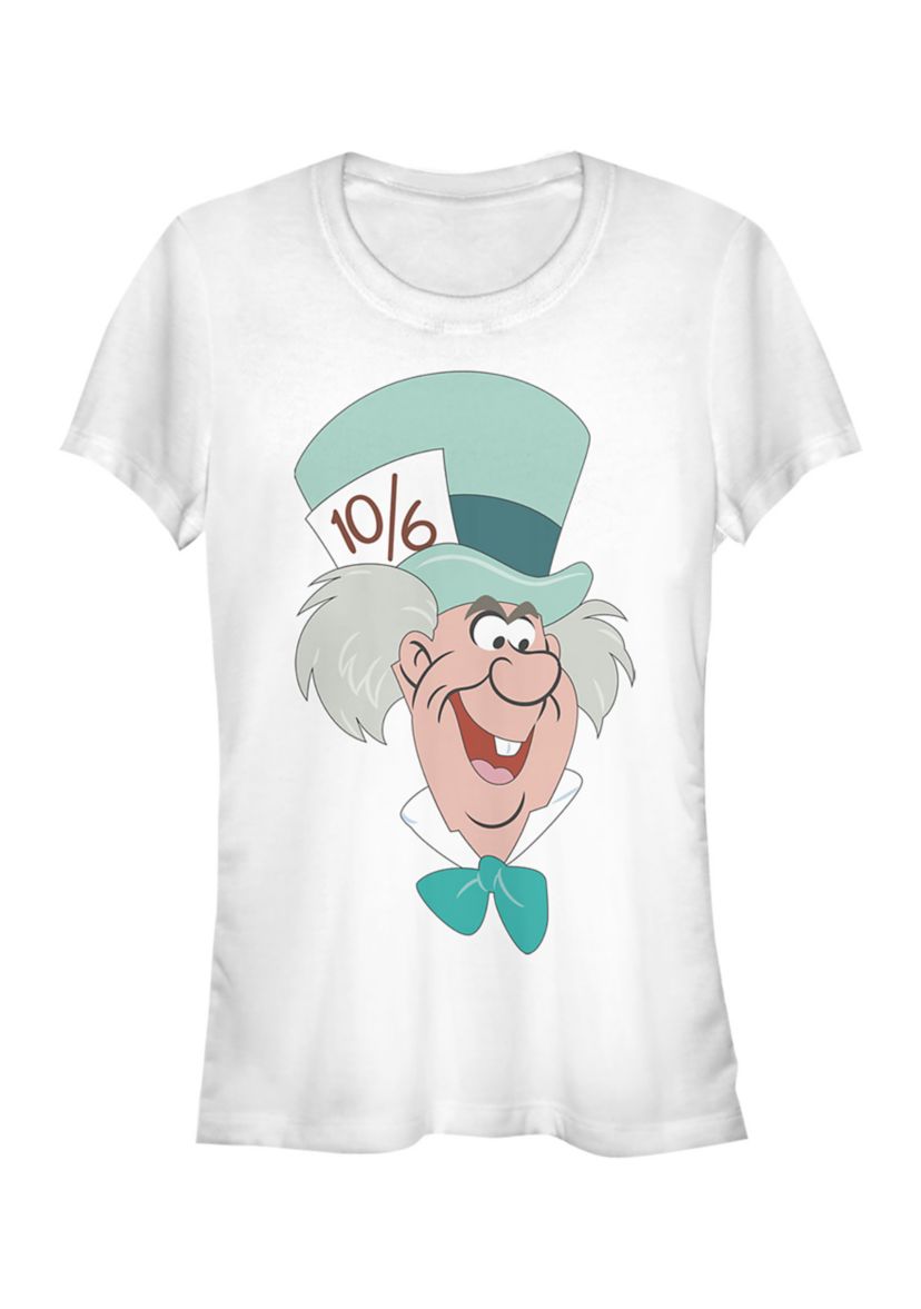 Juniors Licensed Disney Mad Hatter Big Face T-Shirt