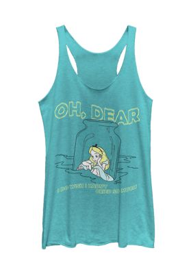 Alice in Wonderland Junior's Licensed Disney Dear Tears Tank Top, Blue, Small