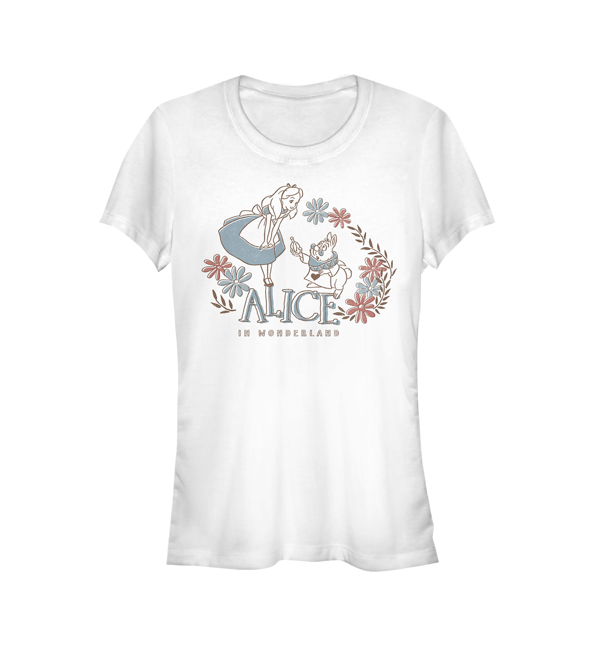 Juniors Licensed Disney Alice And Rabbit T-Shirt