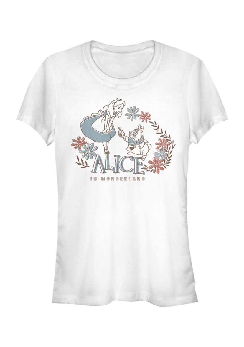 Juniors Licensed Disney Alice And Rabbit T-Shirt