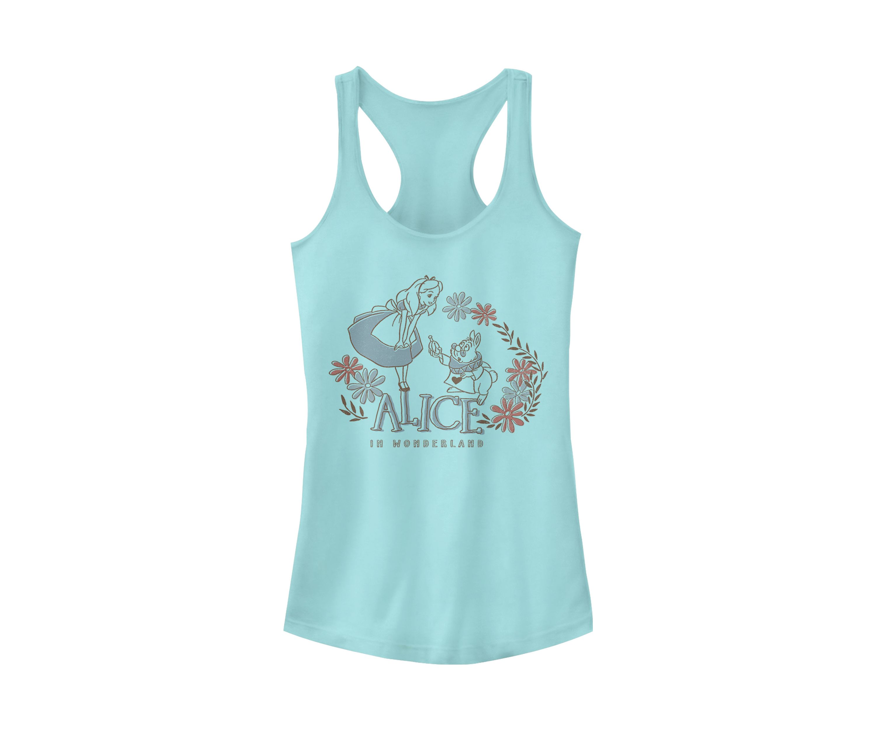 Juniors Licensed Disney Alice And Rabbit Tank Top