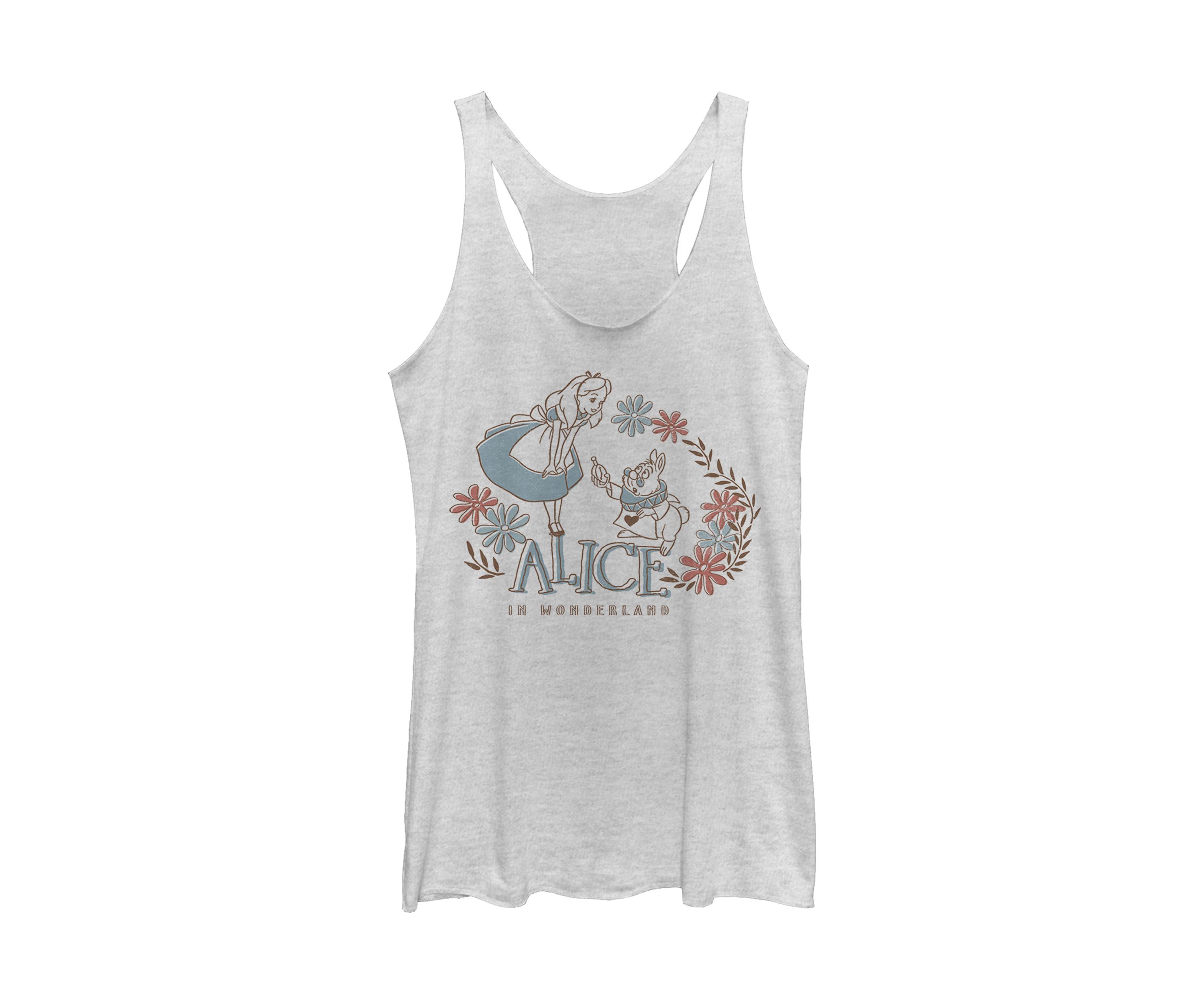 Juniors Licensed Disney Alice And Rabbit Tank Top