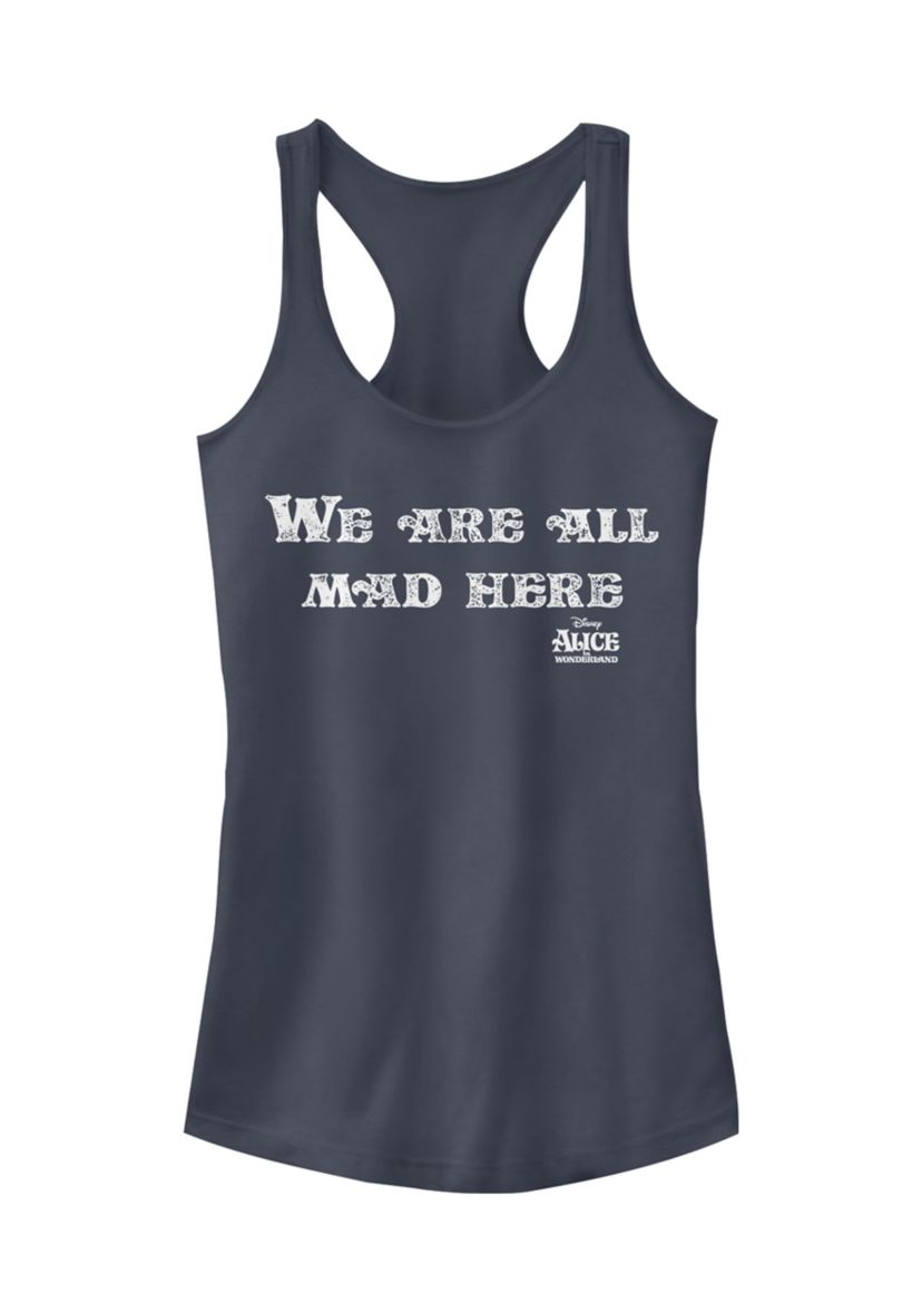 Juniors Licensed Disney All Mad Here Tank Top