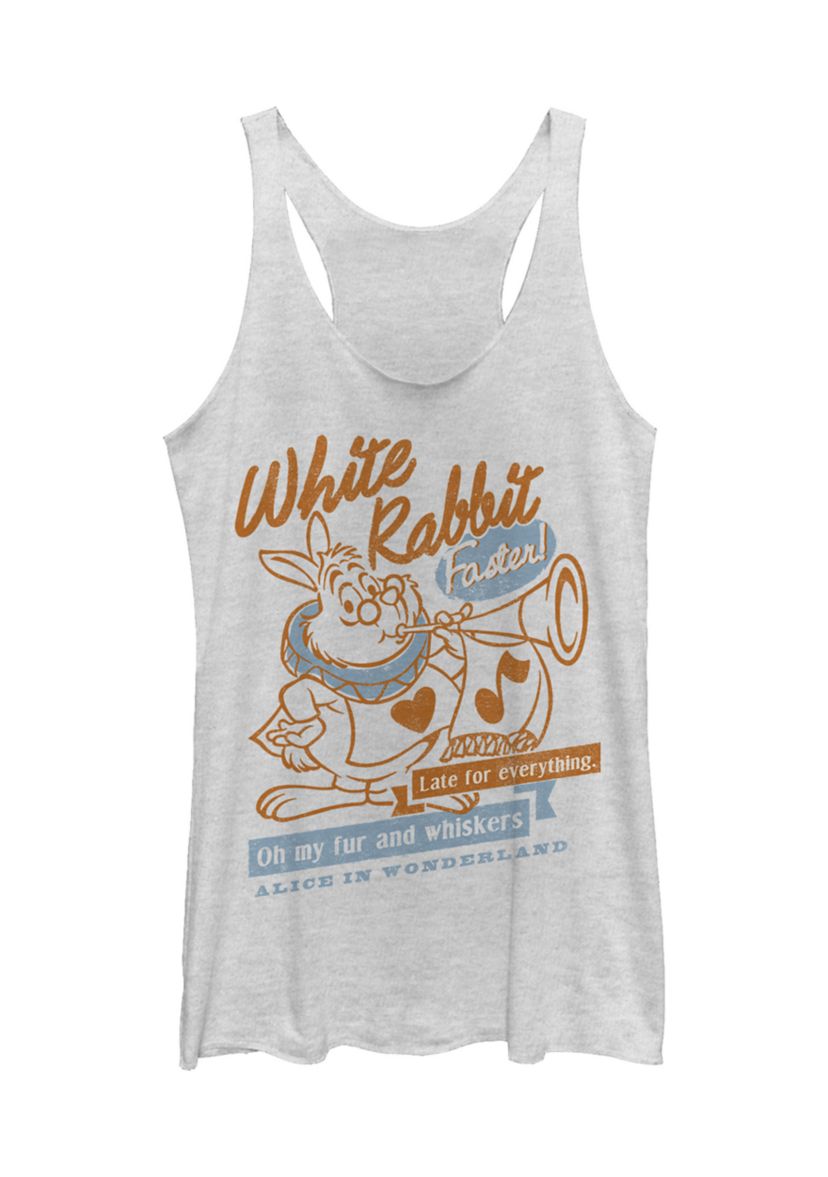 Juniors Licensed Disney White Rabbit Tank Top