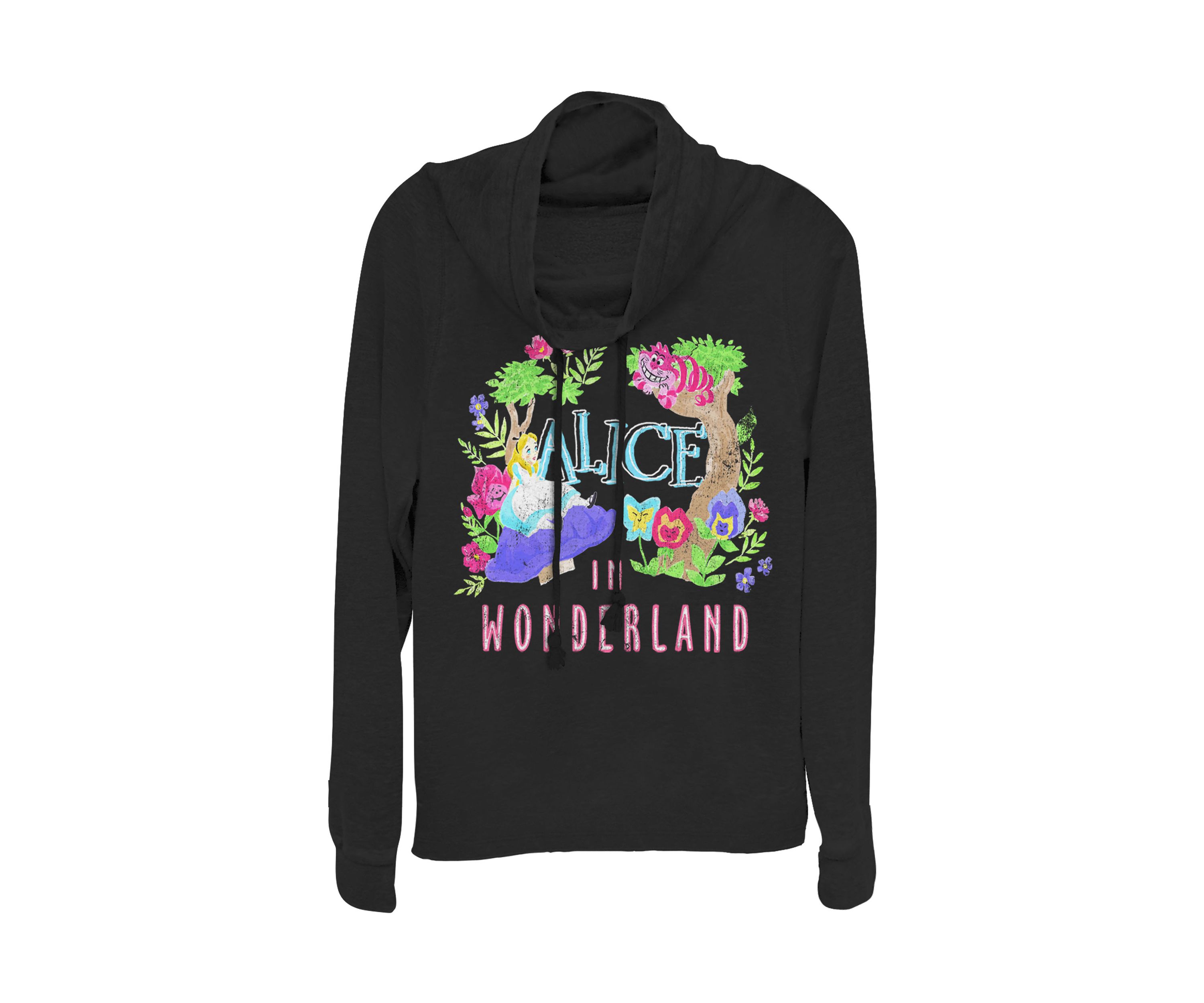 Juniors Licensed Disney Neon Alice Pullover Top