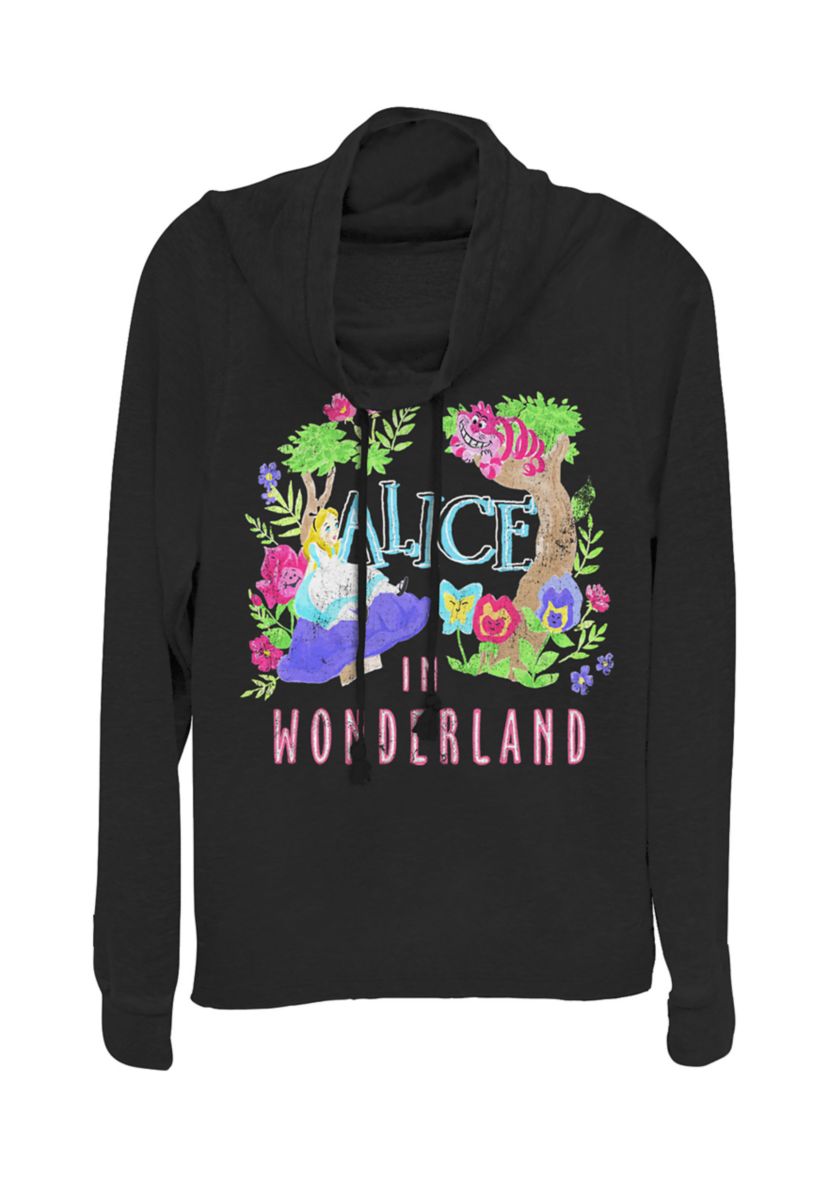 Juniors Licensed Disney Neon Alice Pullover Top