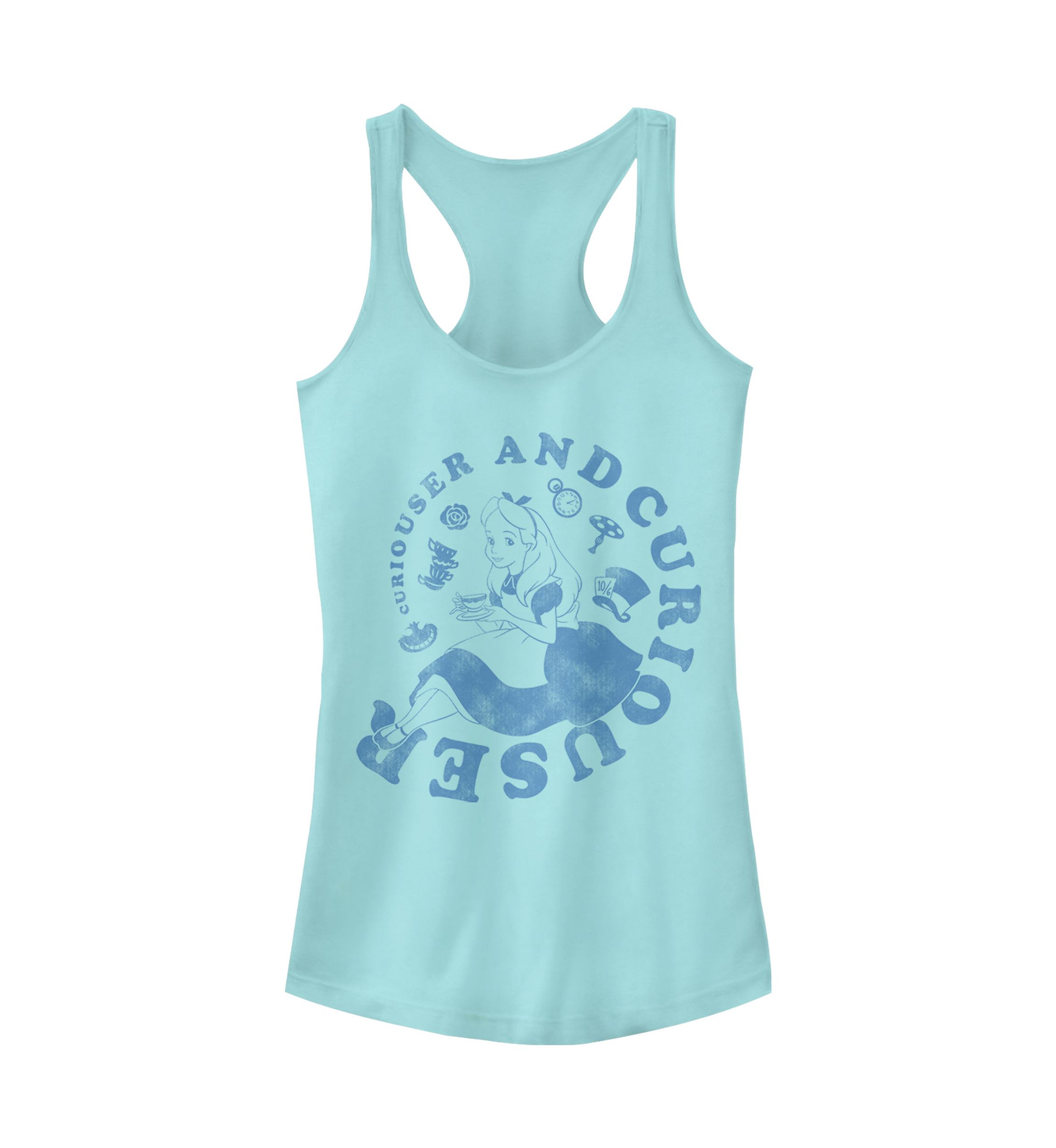 Juniors Licensed Disney Alice Curiouser And Curiouser Tank Top