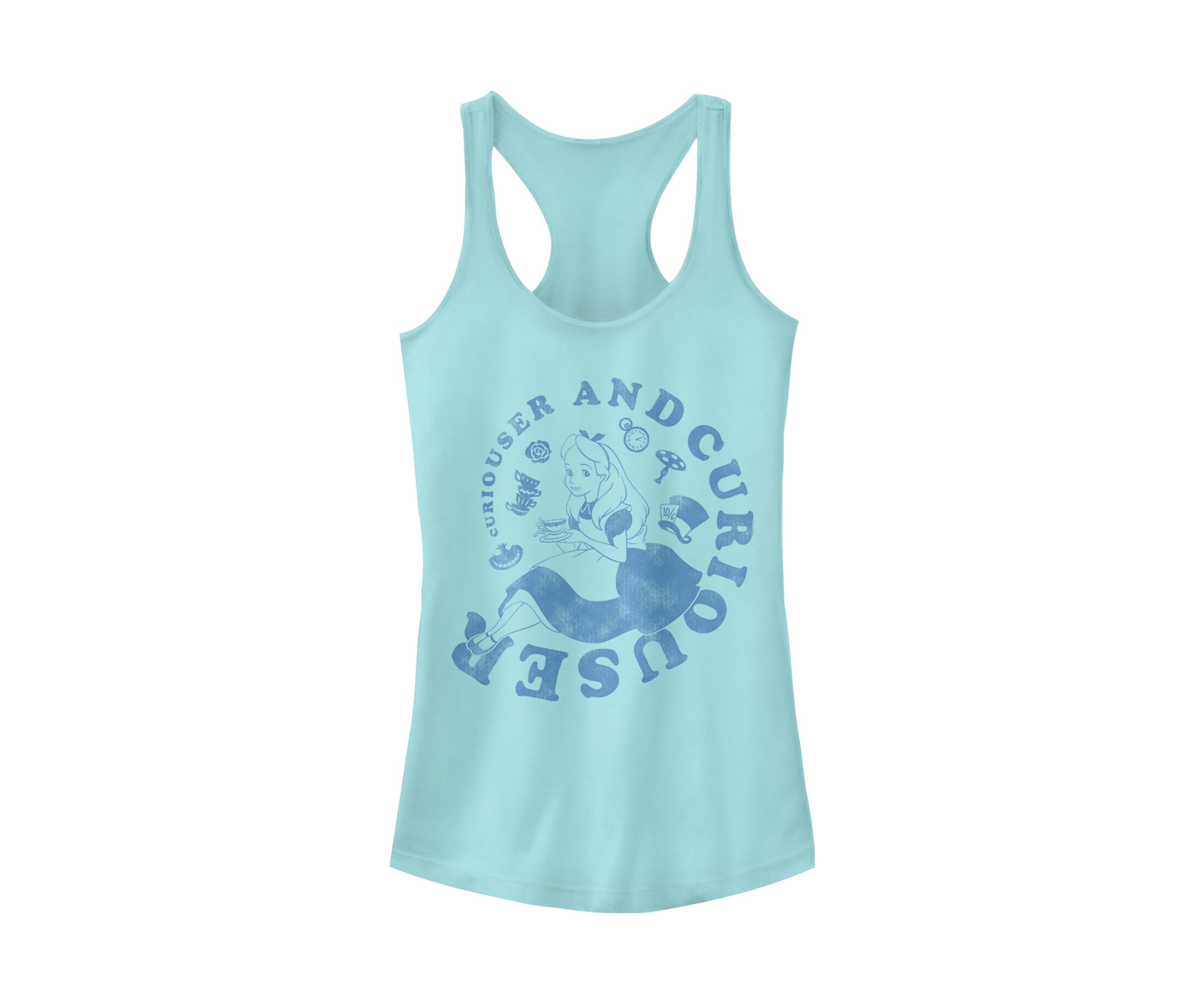 Juniors Licensed Disney Alice Curiouser And Curiouser Tank Top