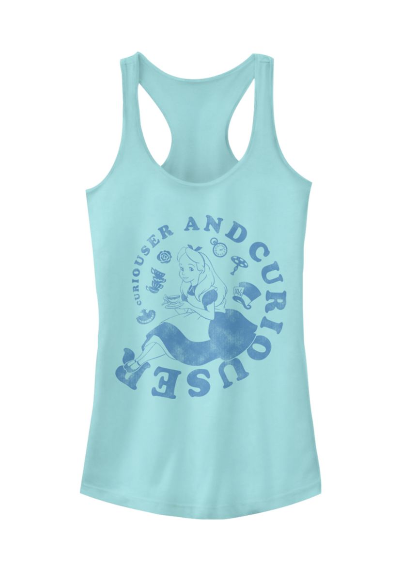 Juniors Licensed Disney Alice Curiouser And Curiouser Tank Top