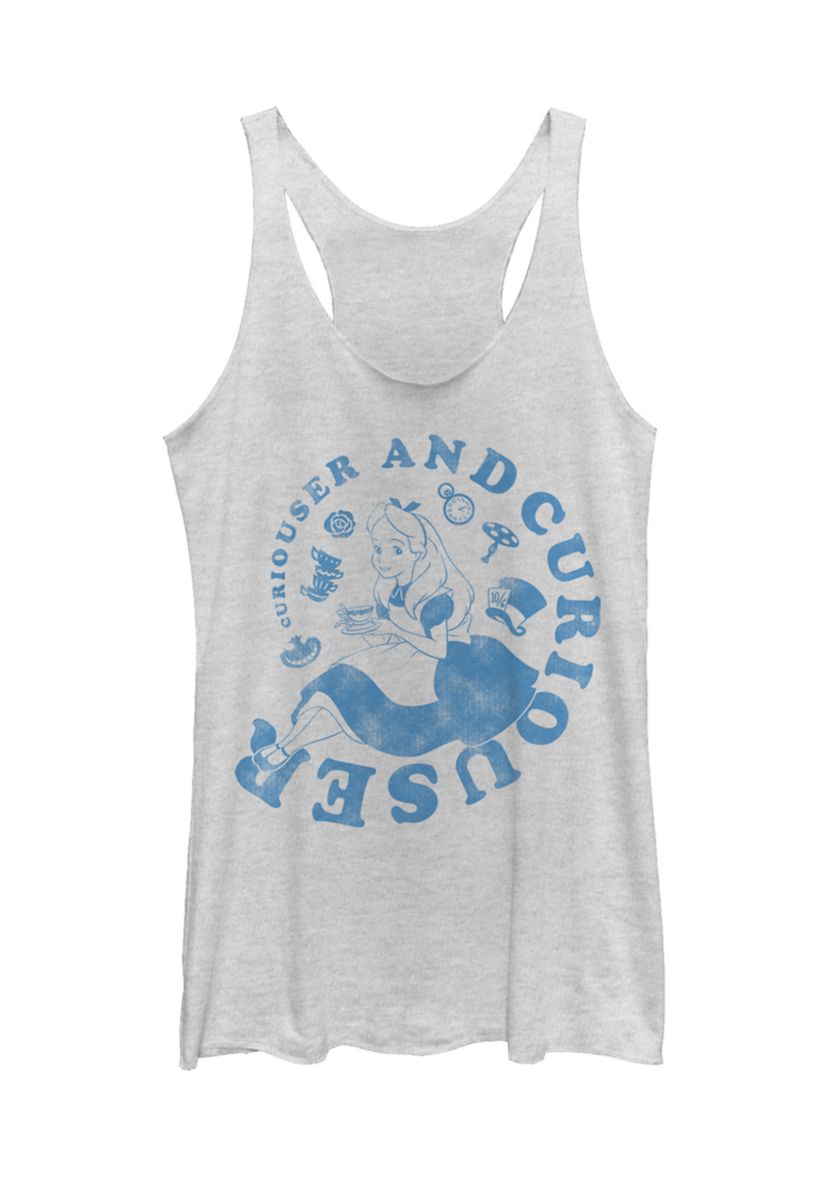 Juniors Licensed Disney Alice Curiouser And Curiouser Tank Top