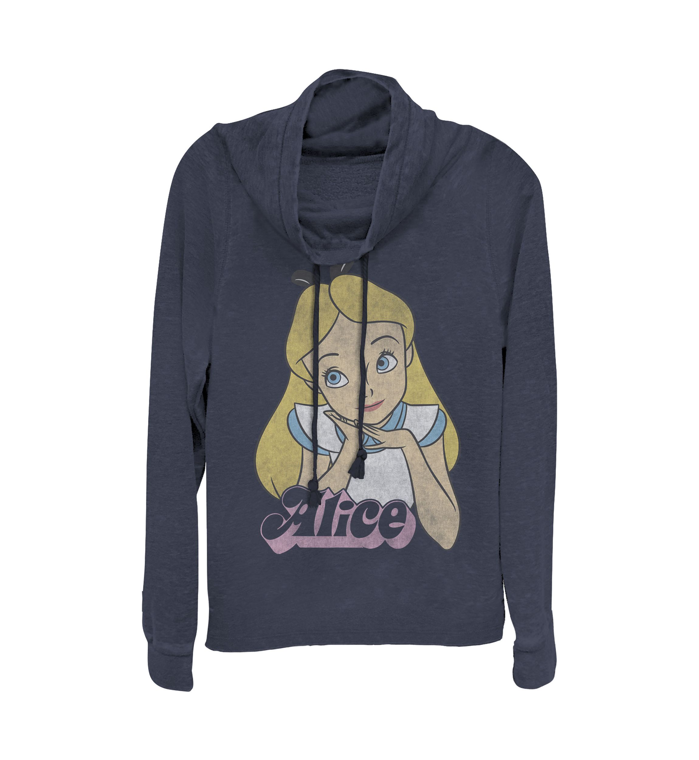 Juniors Licensed Disney Big Alice Pullover Top