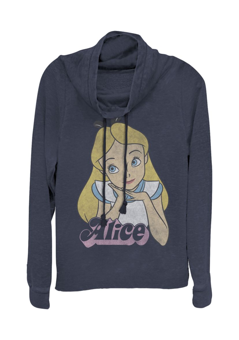 Juniors Licensed Disney Big Alice Pullover Top