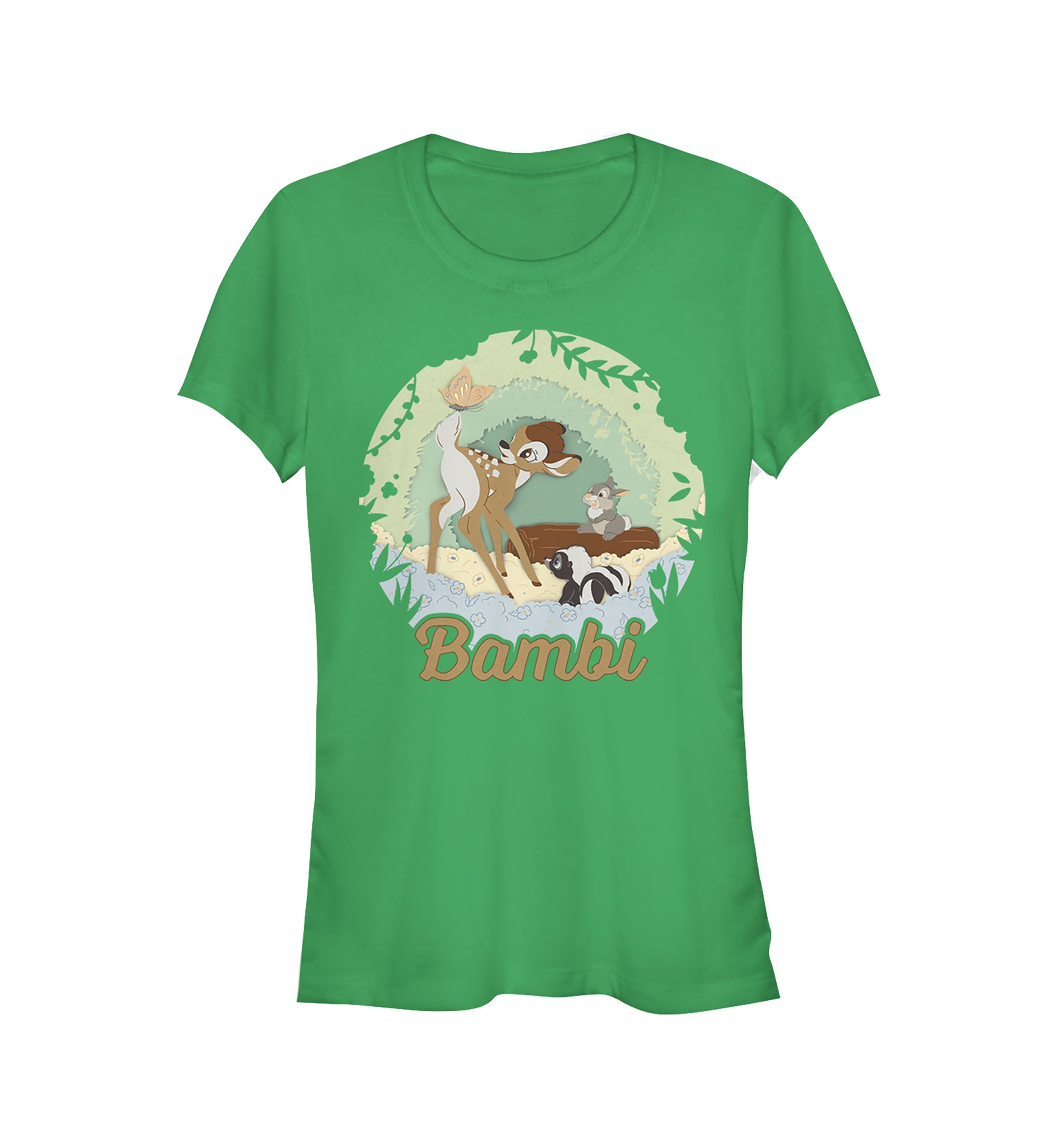 Juniors Licensed Disney Bambi Papercut T-Shirt