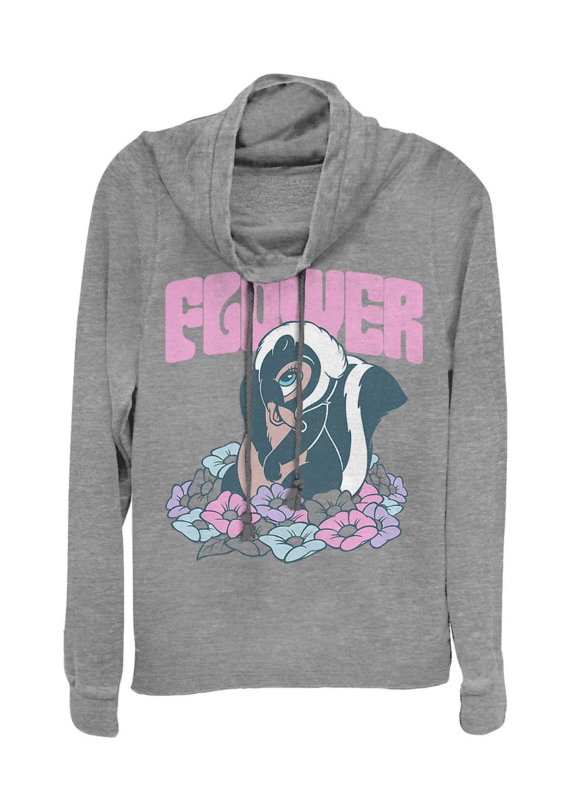 Juniors Licensed Disney Flower Power Pullover Top