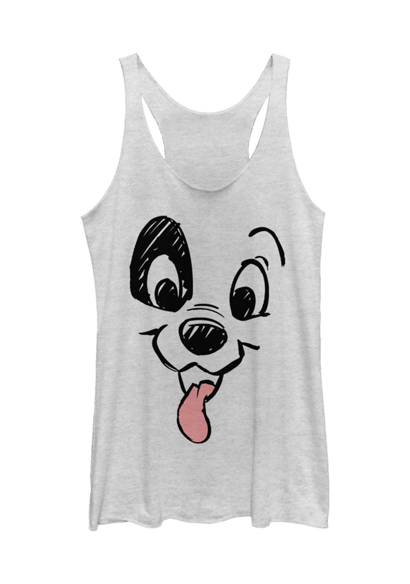 Juniors Licensed Disney Dalmatian Big Face Tank Top