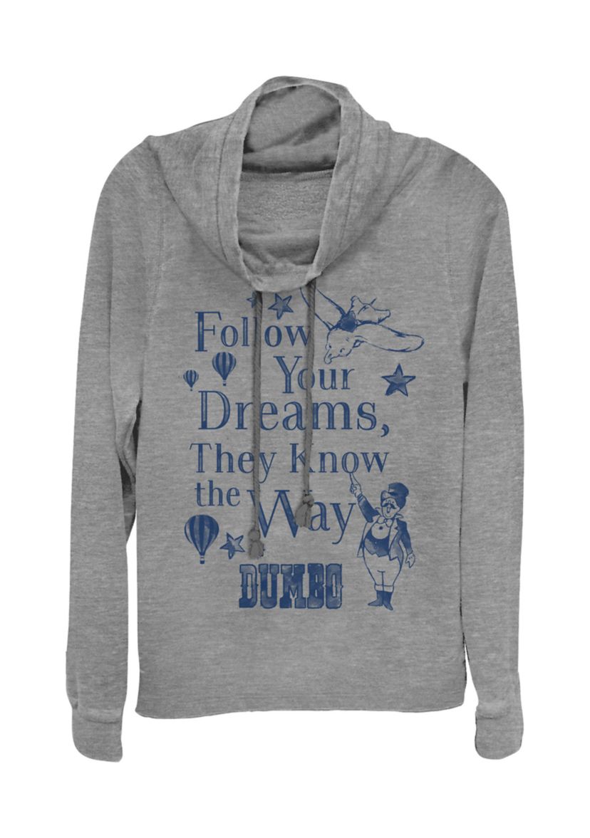 Juniors Licensed Disney Follow Dreams Pullover Top
