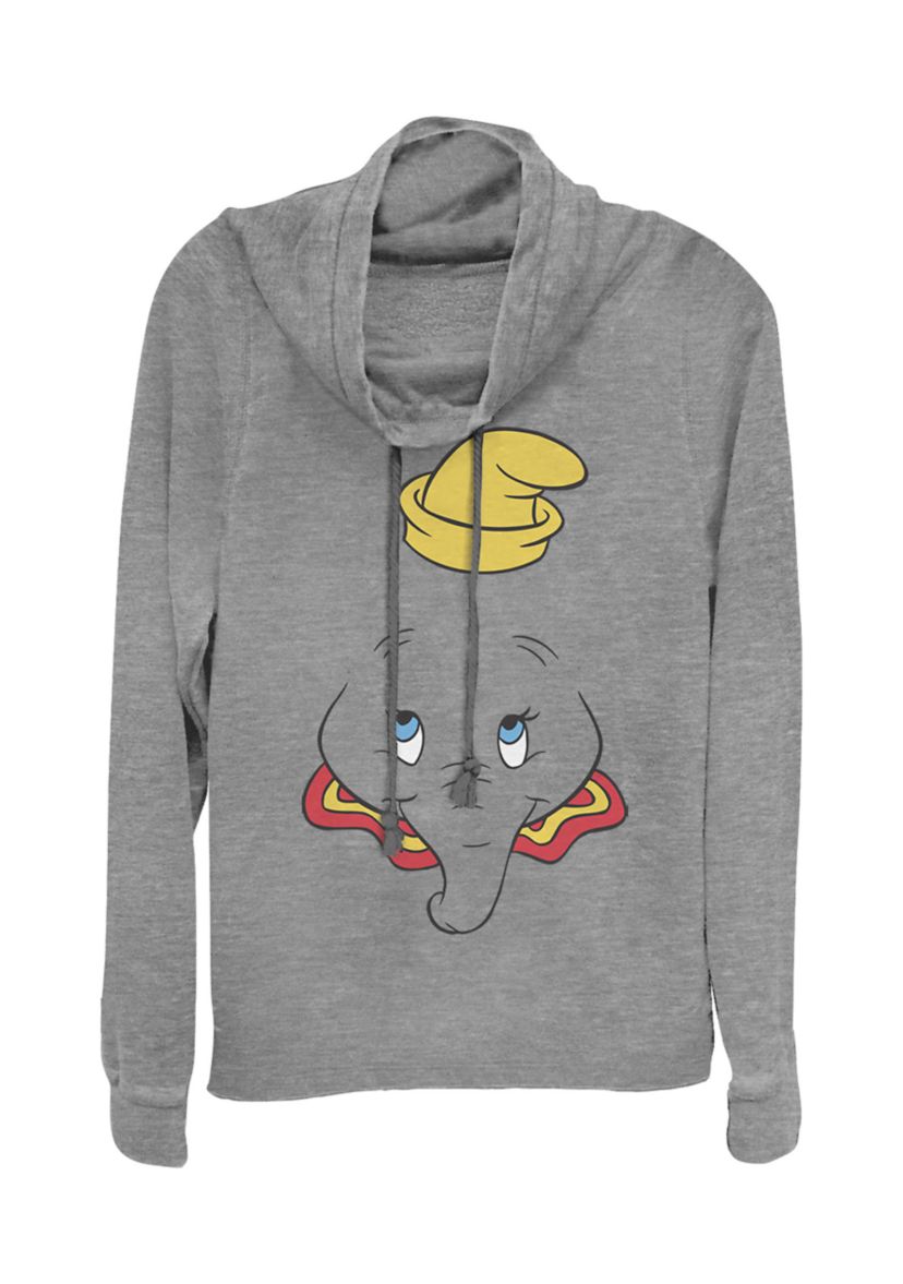 Juniors Licensed Disney Dumbo Big Face Pullover Top