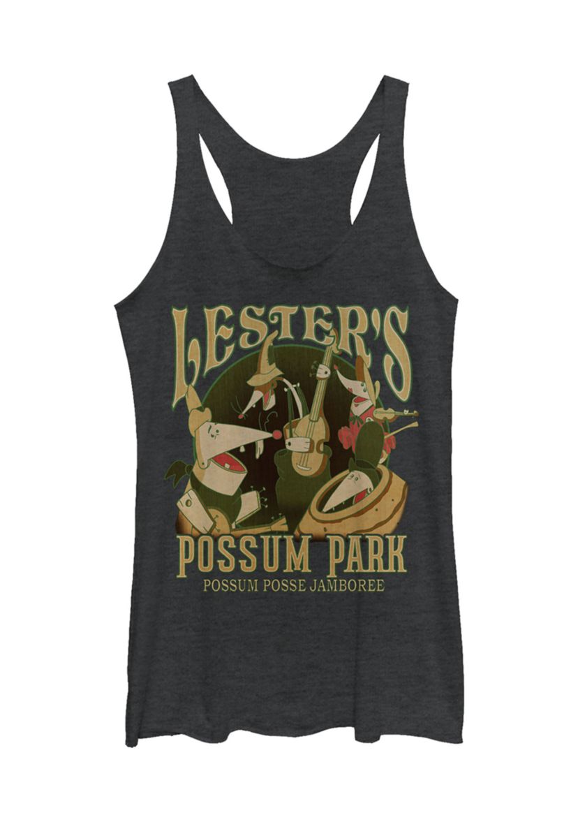Juniors Licensed Disney Lesters Possum Park Tank Top