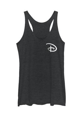 Women's Junior's Officially Licensed Disney Logo Tank Top, Black, XSmall