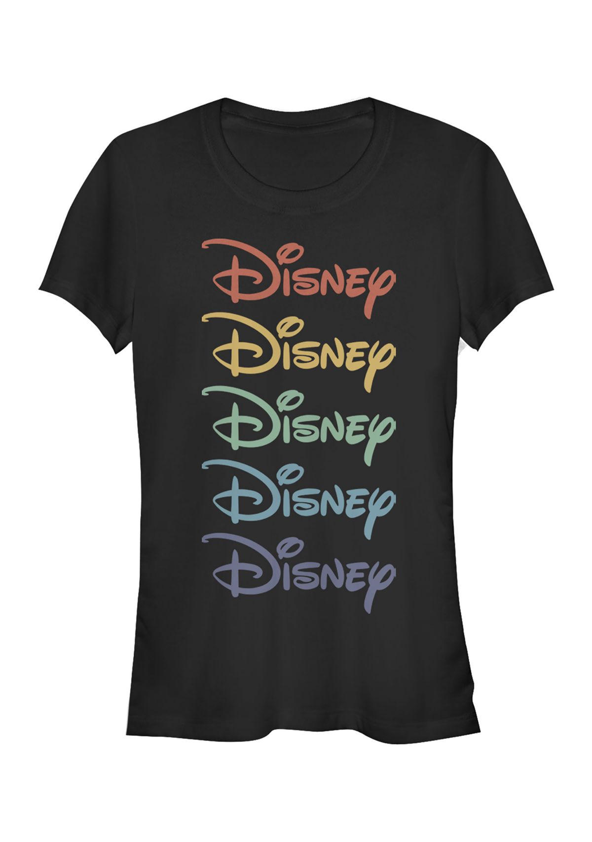 Juniors Licensed Disney Rainbow Stacked T-Shirt