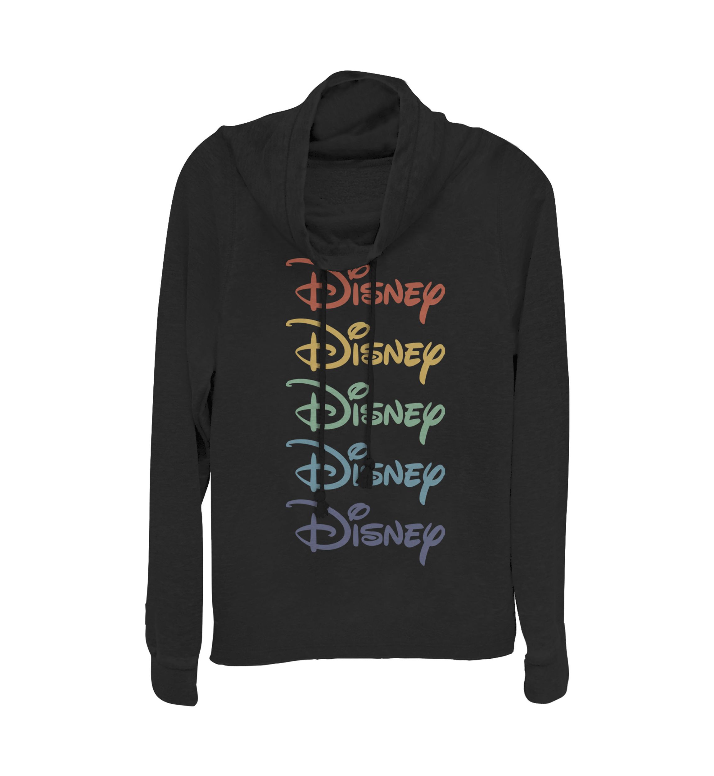 Juniors Licensed Disney Rainbow Stacked Pullover Top