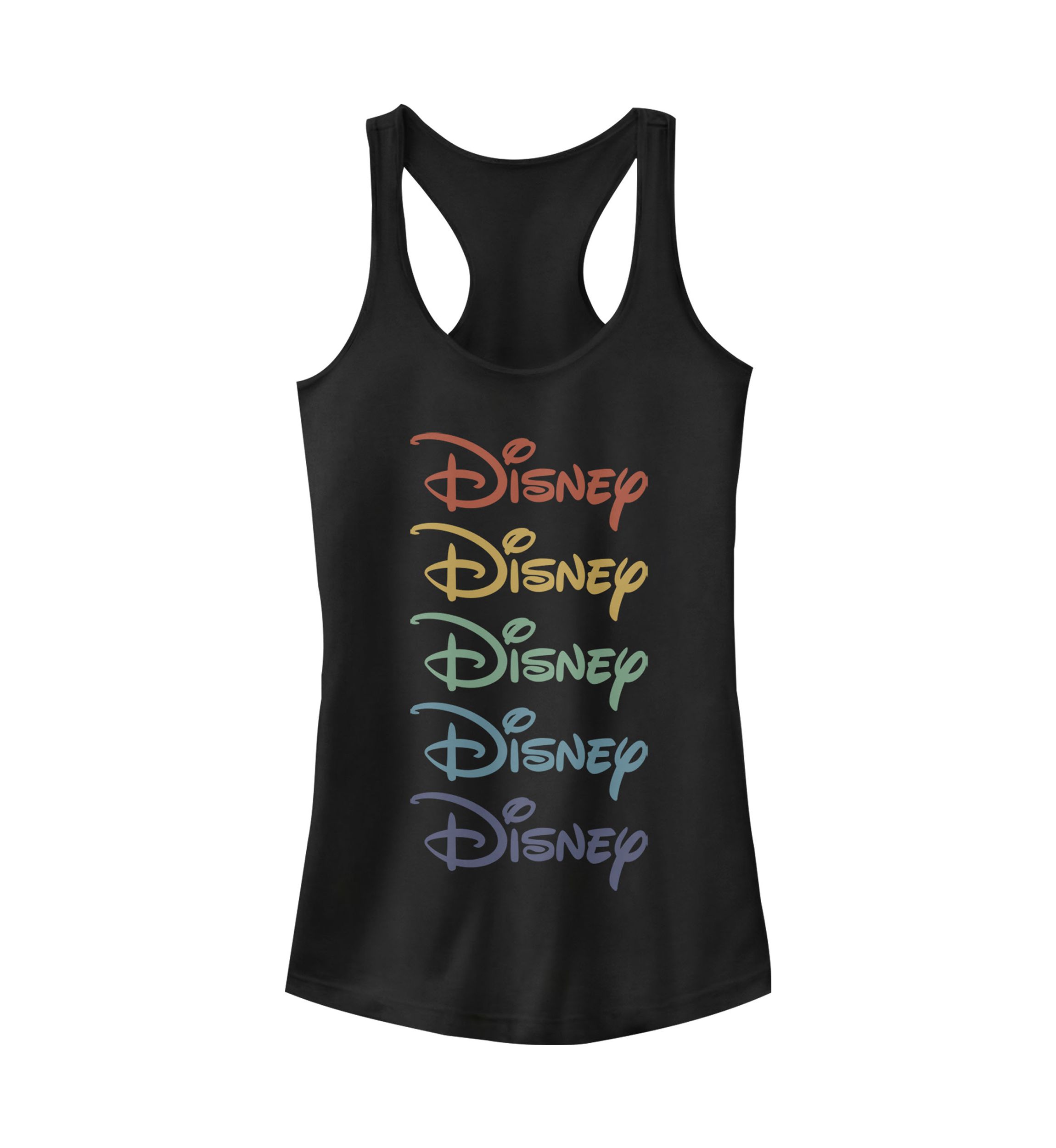 Juniors Licensed Disney Rainbow Stacked Tank Top
