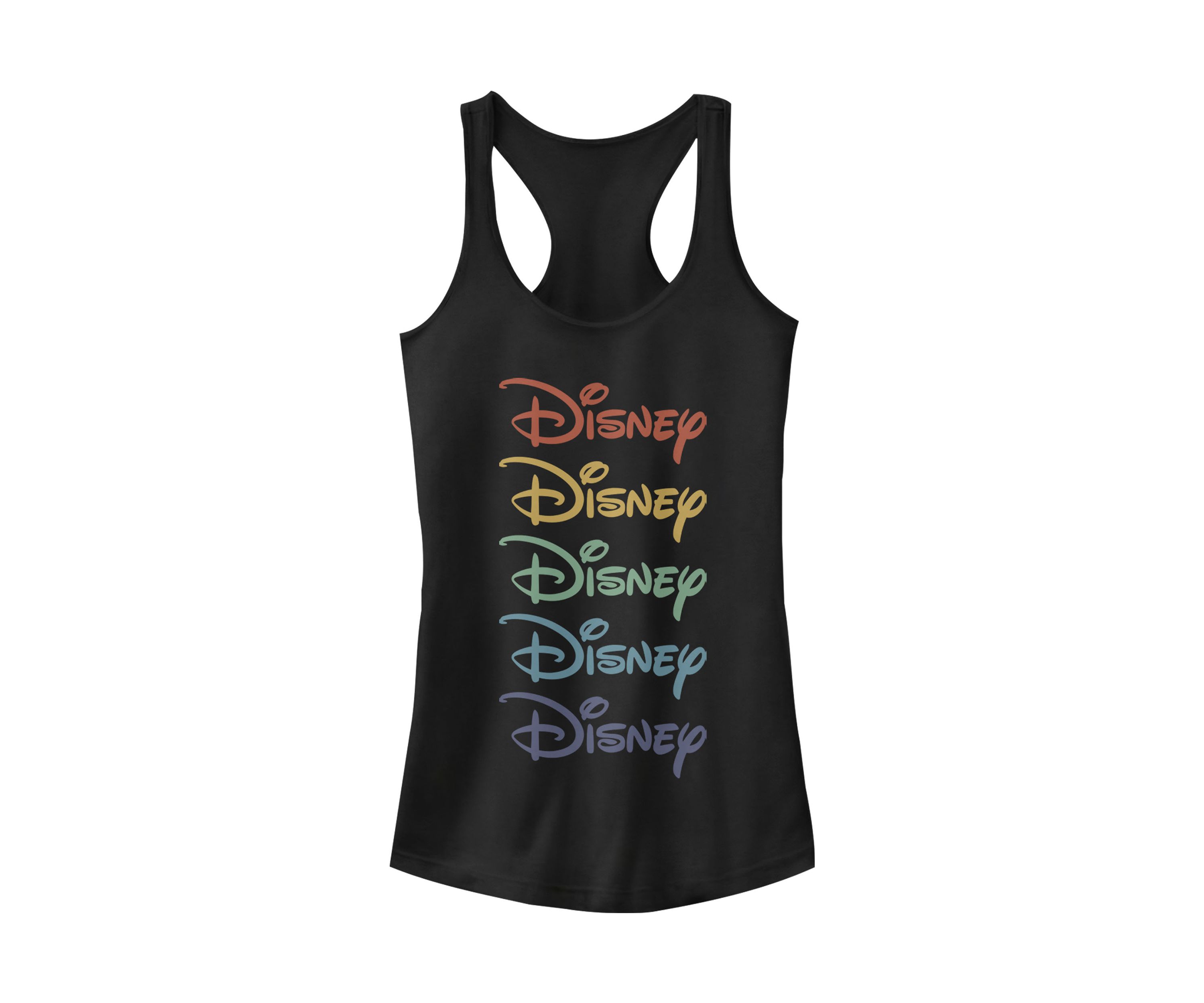 Juniors Licensed Disney Rainbow Stacked Tank Top