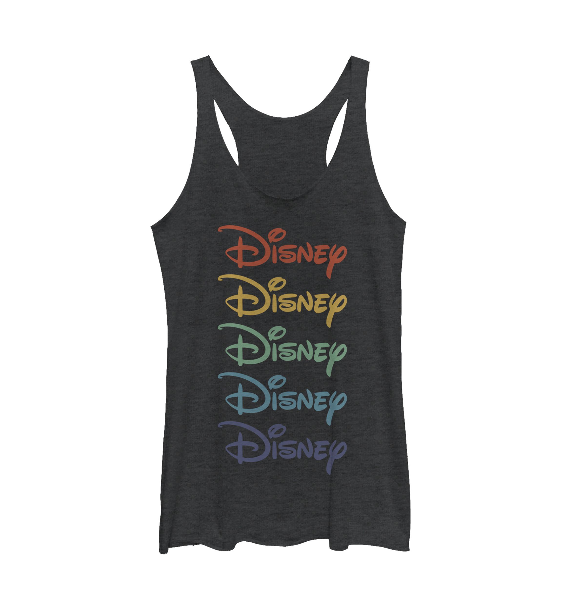 Juniors Licensed Disney Rainbow Stacked Tank Top