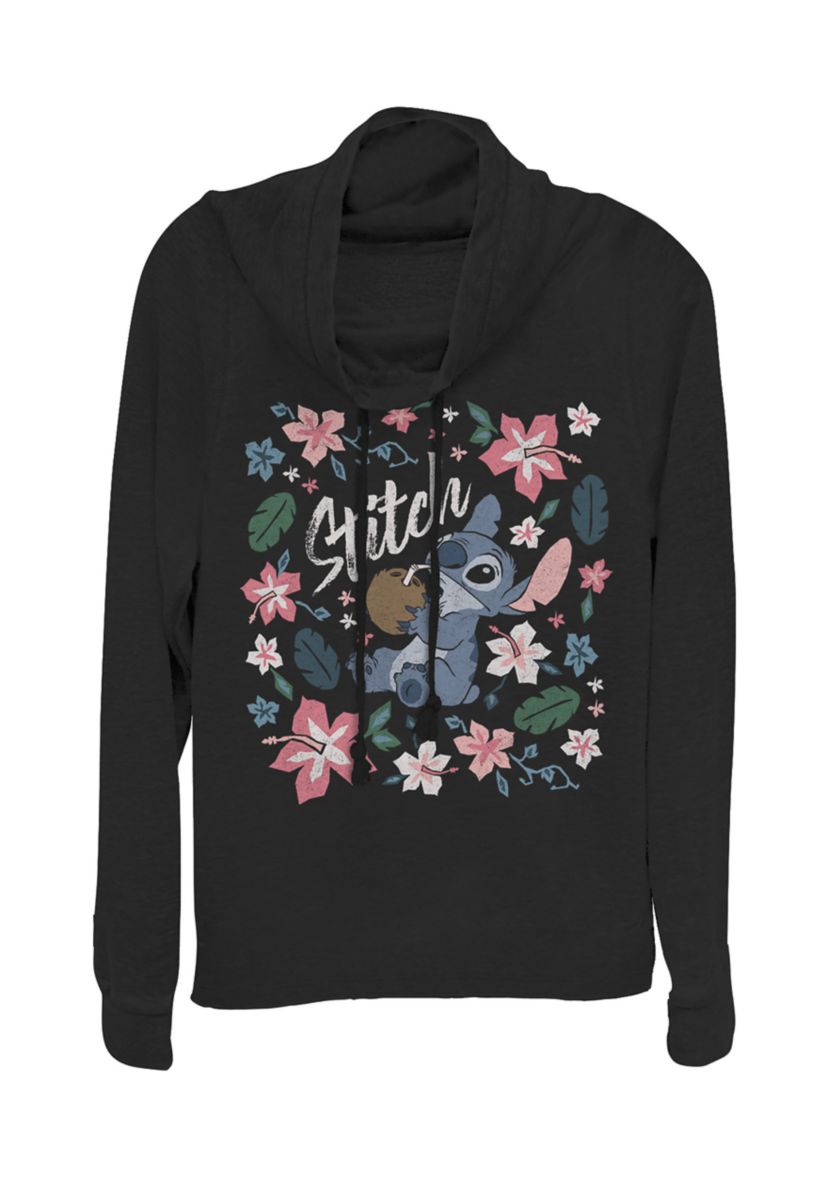 Juniors Licensed Disney Tropical Stitch Pullover Top